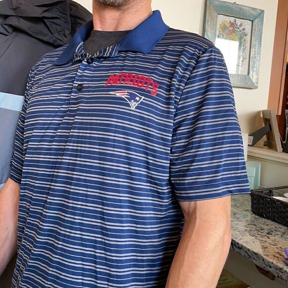 NFL Men’s Patriots Authentic Team Apparel Blue & White Polo w/Logo (XL) - Picture 9 of 14